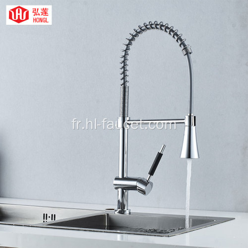 Pulvérisateur pull-out chrome Robinet de cuisine flexible lavabo